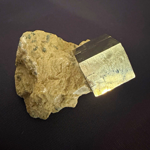 Pyrite cube crystal - pyrite, on