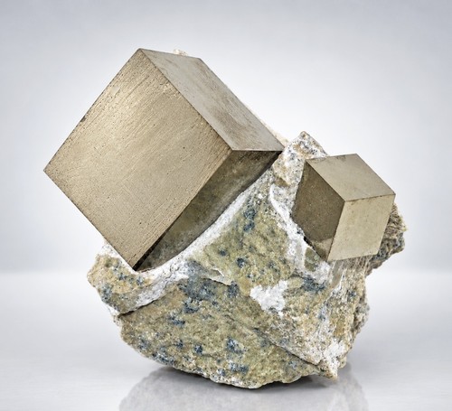 Multiple pyrite cubic crystals - multiple,